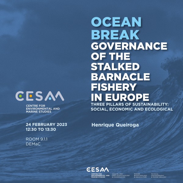Seminário ‘Ocean Break’, organizado pelo CESAM, discute a governança da pesca de percebes na Europa