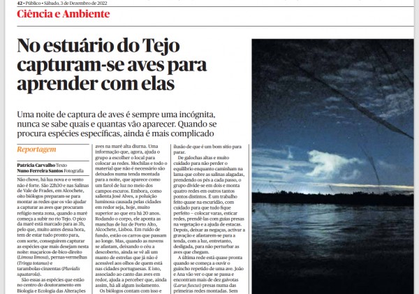 Reportagem no Público acompanha o trabalho de alguns nossos investigadores na área da Biodiversidade