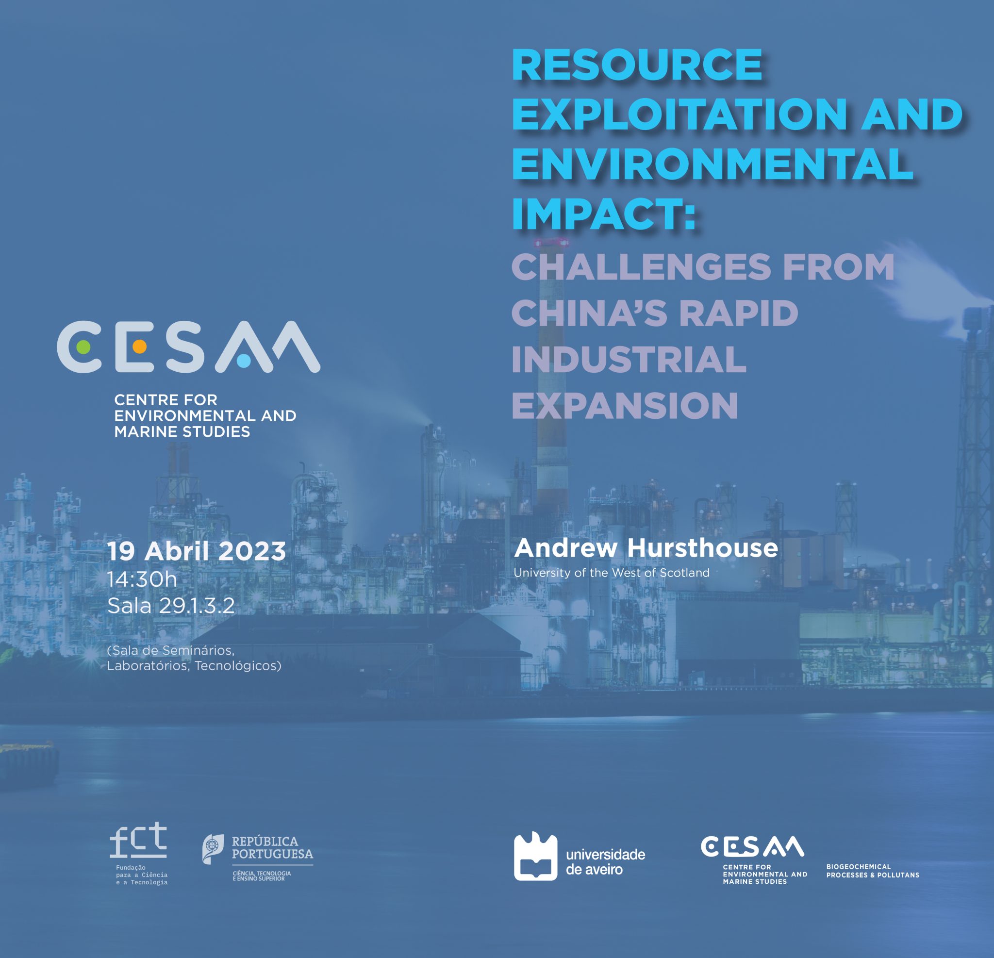 Palestra “resource exploitation and environmental impact: challenges from China’s rapid industrial expansion”